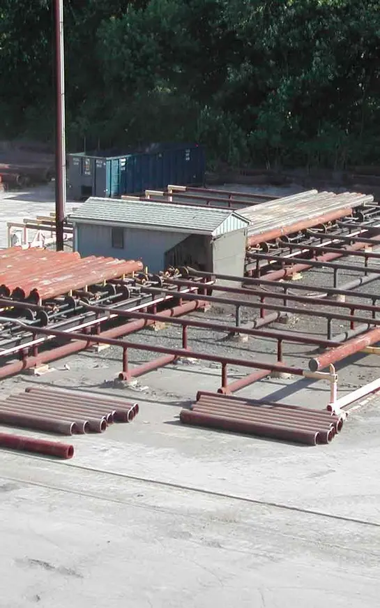 A large metal structure with pipes and other equipment.