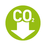 A green circle with the word co 2 in it.